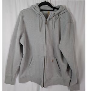 Carhartt Full Zip Hoodie Womens XXL Gray Relaxed Fit Midweight Sweatshirt
